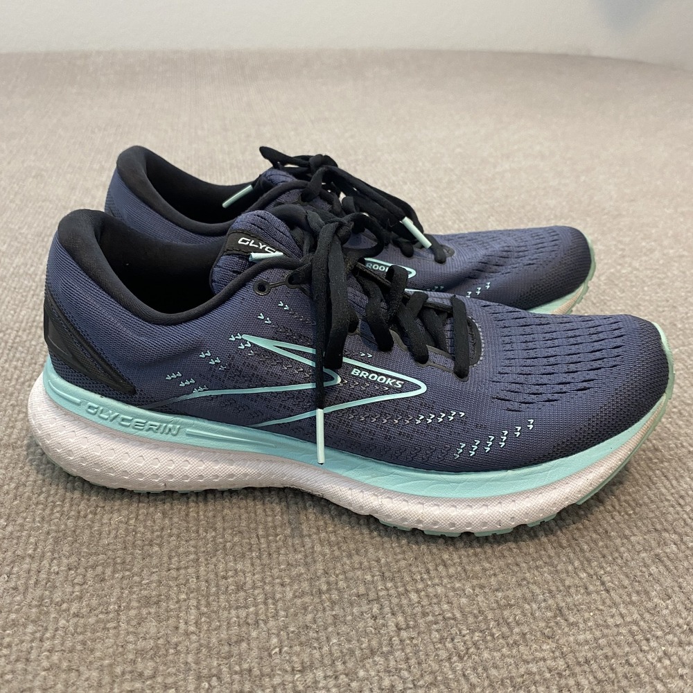 Brooks Glycerin 19 Running Shoes Womens Size 8.5 Blue Mesh Cushioned 1203431B473